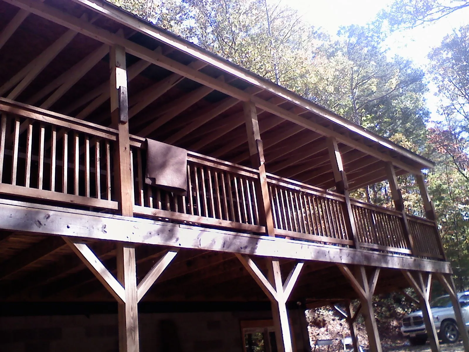 Timber framing under a new elevated porch and deck — Roof Leak Repair in Loughman by Roofing Brothers